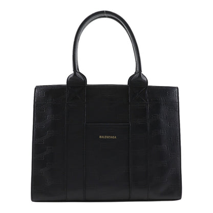 BALENCIAGA Handbag 714187 leather black BB monogram hardware