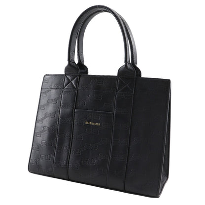 BALENCIAGA Handbag 714187 leather black BB monogram hardware