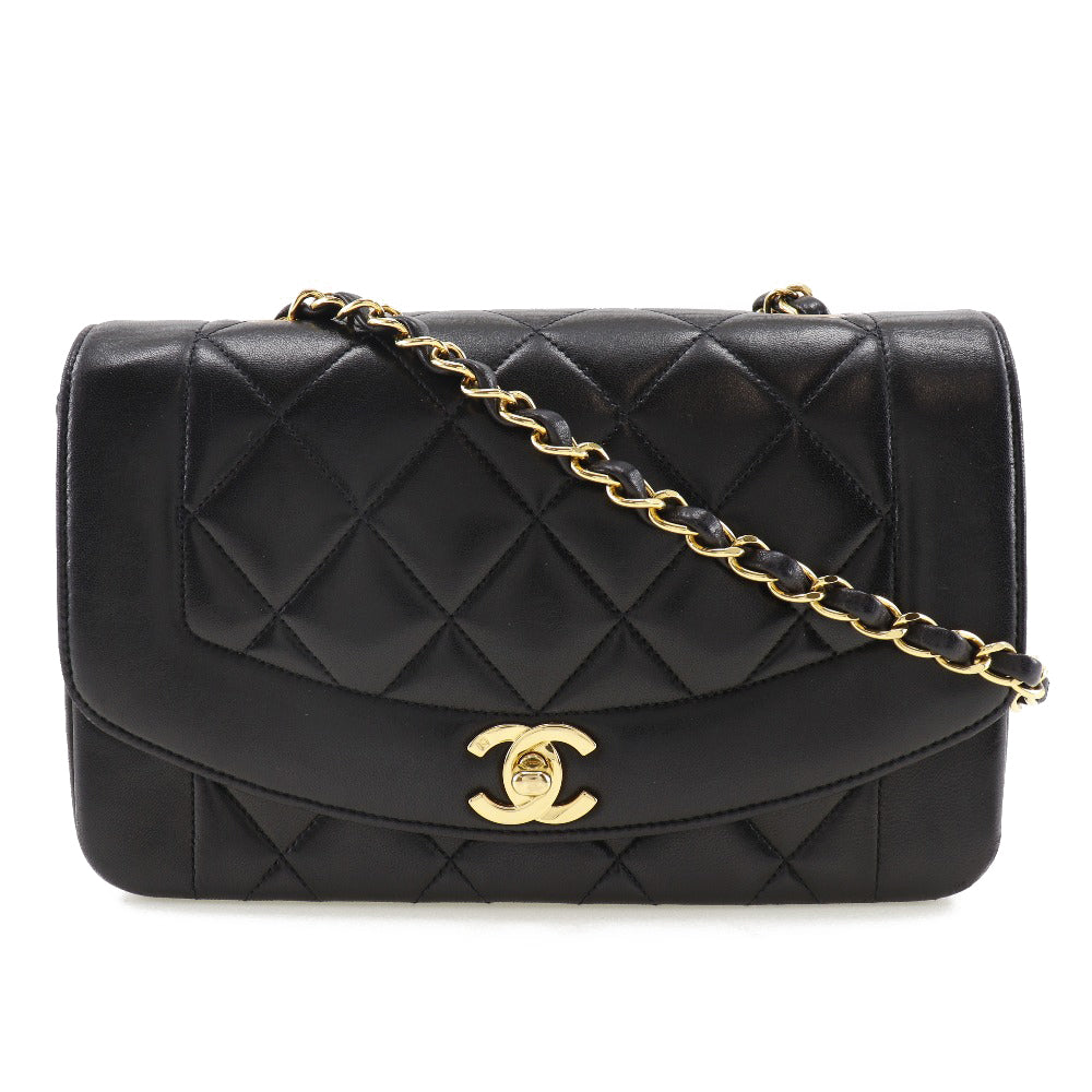 CHANEL Shoulder Bag lambskin black Diana Matrasse COCO Mark ChainShoulder Women