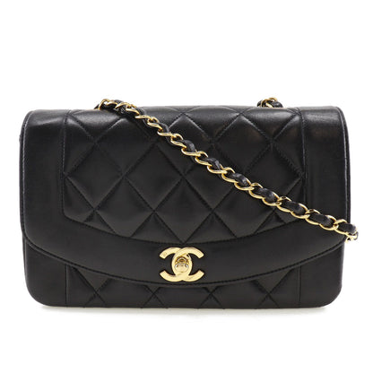 CHANEL Shoulder Bag lambskin black Diana Matrasse COCO Mark ChainShoulder Women