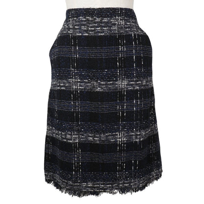 CHANEL skirt P26088V16545 Cotton, Nylon Black / navy tweed 38