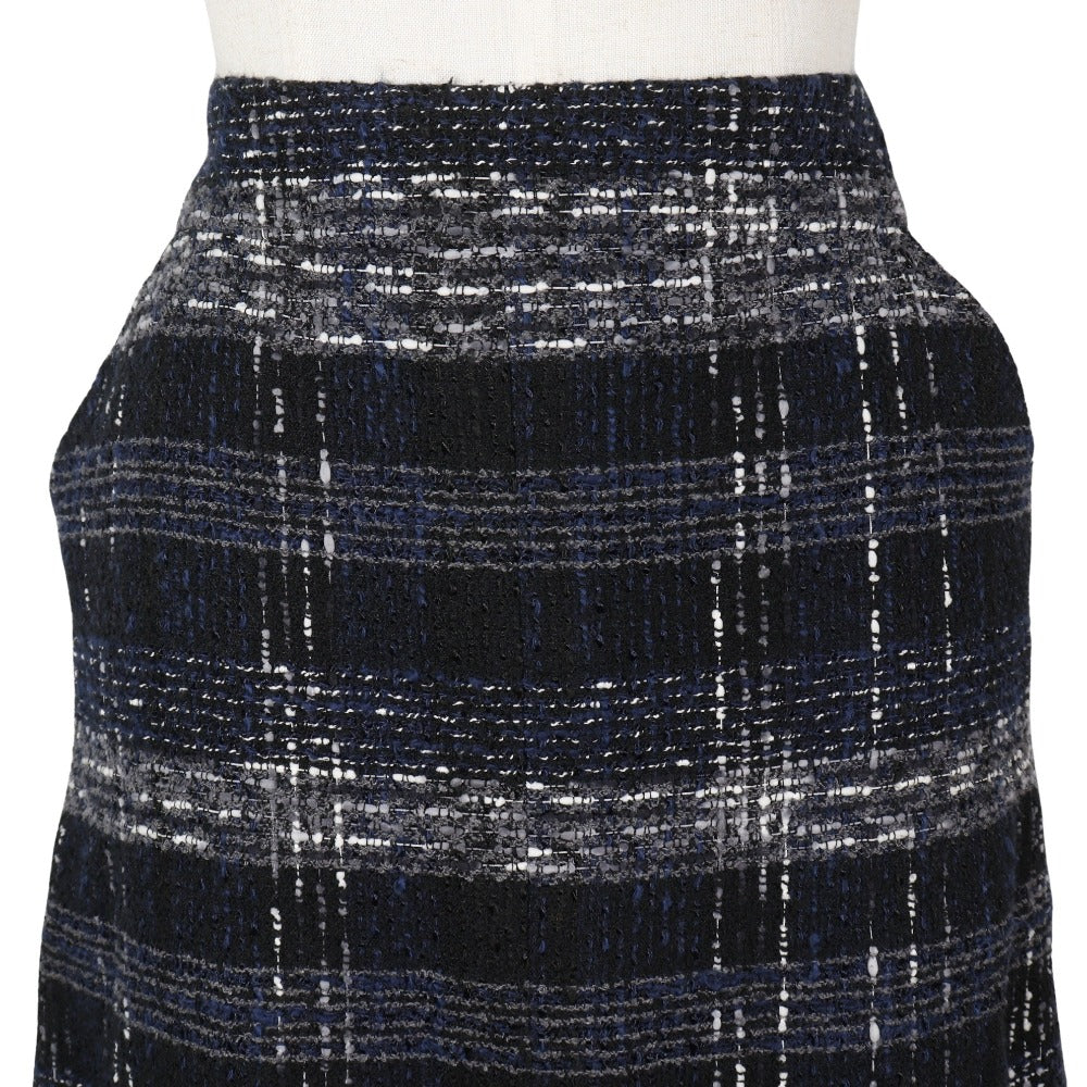 CHANEL skirt P26088V16545 Cotton, Nylon Black / navy tweed 38