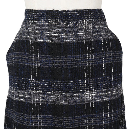 CHANEL skirt P26088V16545 Cotton, Nylon Black / navy tweed 38