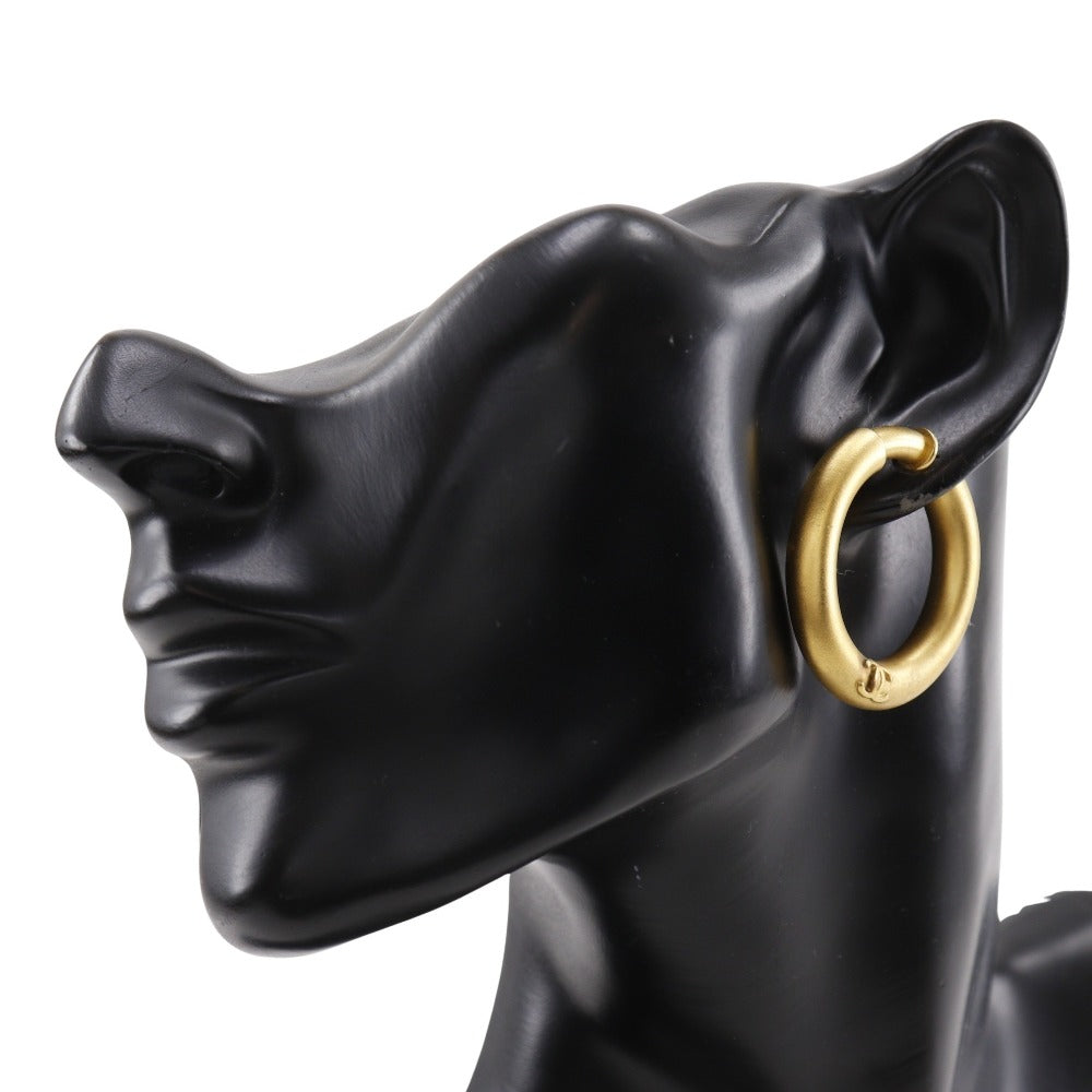 CHANEL Earring Plated Gold gold vintage hoop