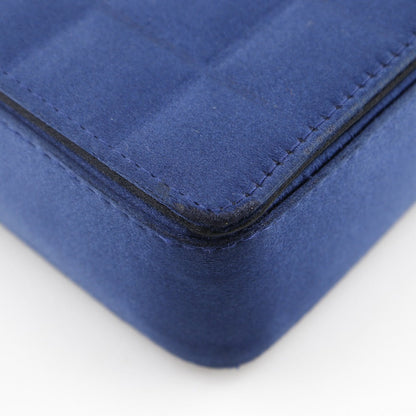 CHANEL Shoulder Bag A17829 Satin Blue ChainShoulder Chocolate bar