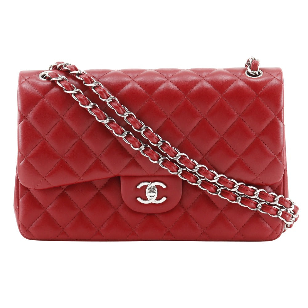 CHANEL Shoulder Bag A58600 lambskin Red Classic Large Chain Shoulder Deca Trasse 30