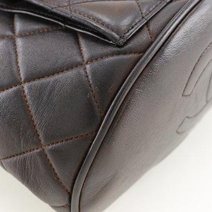 CHANEL Backpack lambskin Brown vintage COCO Mark Matrasse Women