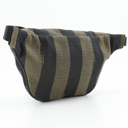 FENDI Waist bag 7VA446 Nylon canvas Brown Sling bag Pecan Stripe unisex(Unisex)
