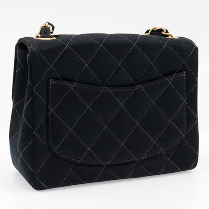 CHANEL Shoulder Bag Satin black Matrasse Mini ChainShoulder Women