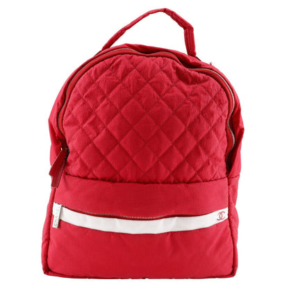 CHANEL Backpack Nylon Red Matrasse COCO Mark Women