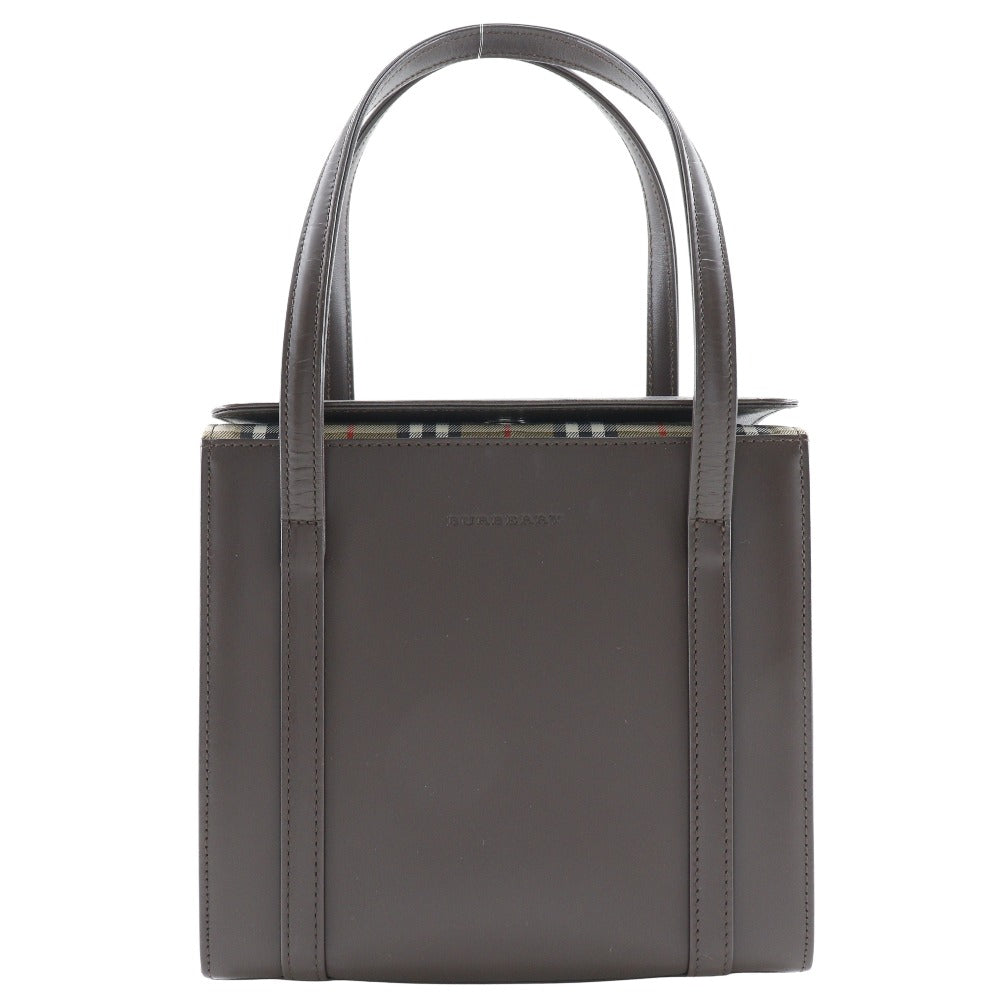 BURBERRY Handbag Calfskin Brown Nova Check box Women