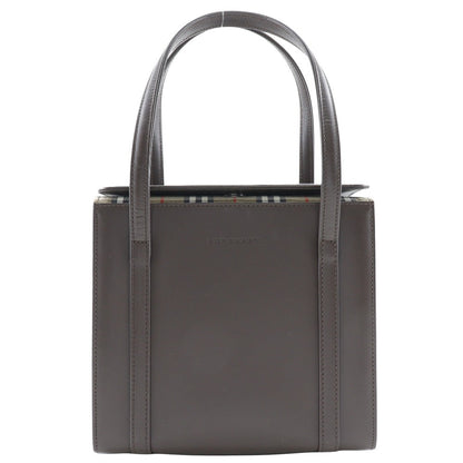 BURBERRY Handbag Calfskin Brown Nova Check box Women