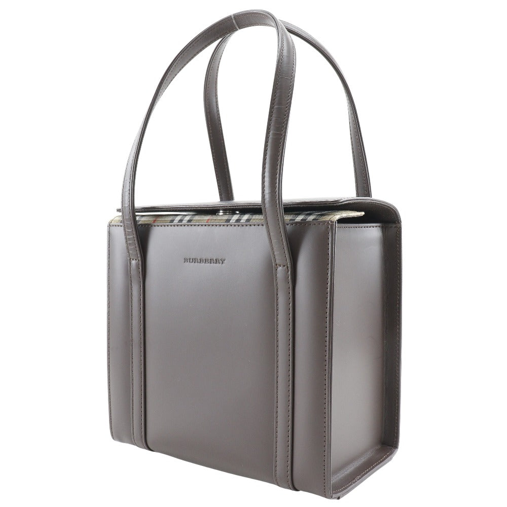 BURBERRY Handbag Calfskin Brown Nova Check box Women