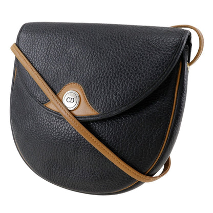 Christian Dior Shoulder Bag Calfskin black Pochette vintage CD logo Women