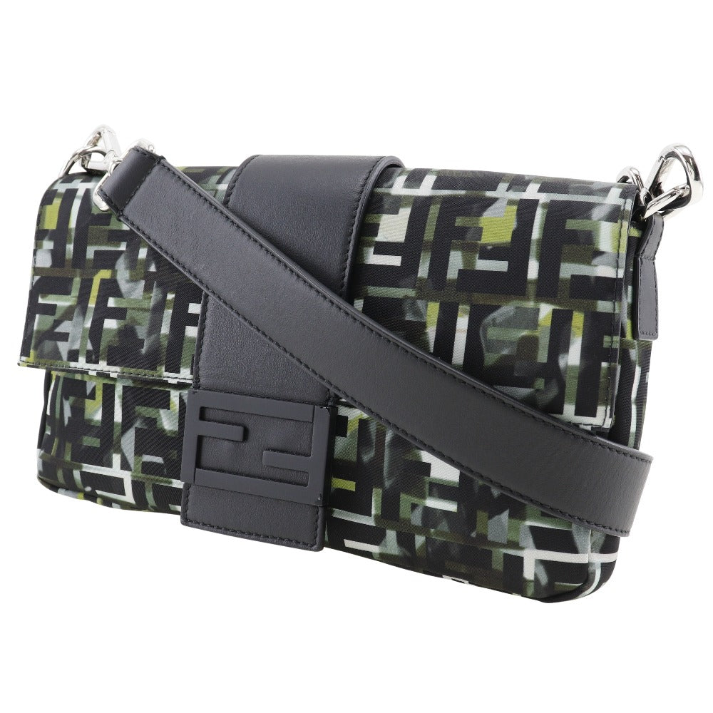 FENDI Shoulder Bag 7VA472 Nylon black Zucca Camouflage Pattern 3WAY Body Clutch Mamma Bucket mens(Unisex)