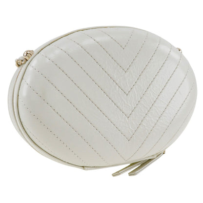 CHANEL Shoulder Bag Calfskin White La Pauza ChainShoulder Women