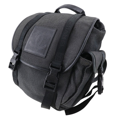 CHANEL Backpack canvas Black / Silver COCO Mark Sports line Backpack Women