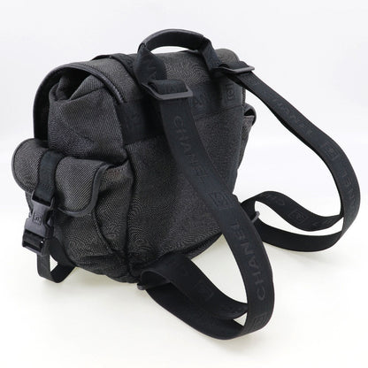 CHANEL Backpack canvas Black / Silver COCO Mark Sports line Backpack Women