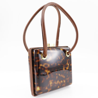 FENDI Handbag Plastic, Leather Brown Party bag FF Women