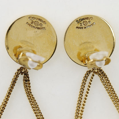 CHANEL Earring Plated Gold gold Matelasse motif COCO Mark Women