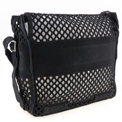 Christian Dior Shoulder Bag canvas black mesh Messenger Women