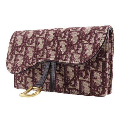 Christian Dior Waist bag canvas Bordeaux 2-way clutch Trotter saddle Women