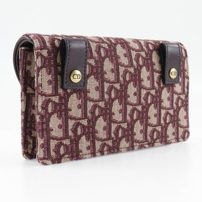 Christian Dior Waist bag canvas Bordeaux 2-way clutch Trotter saddle Women