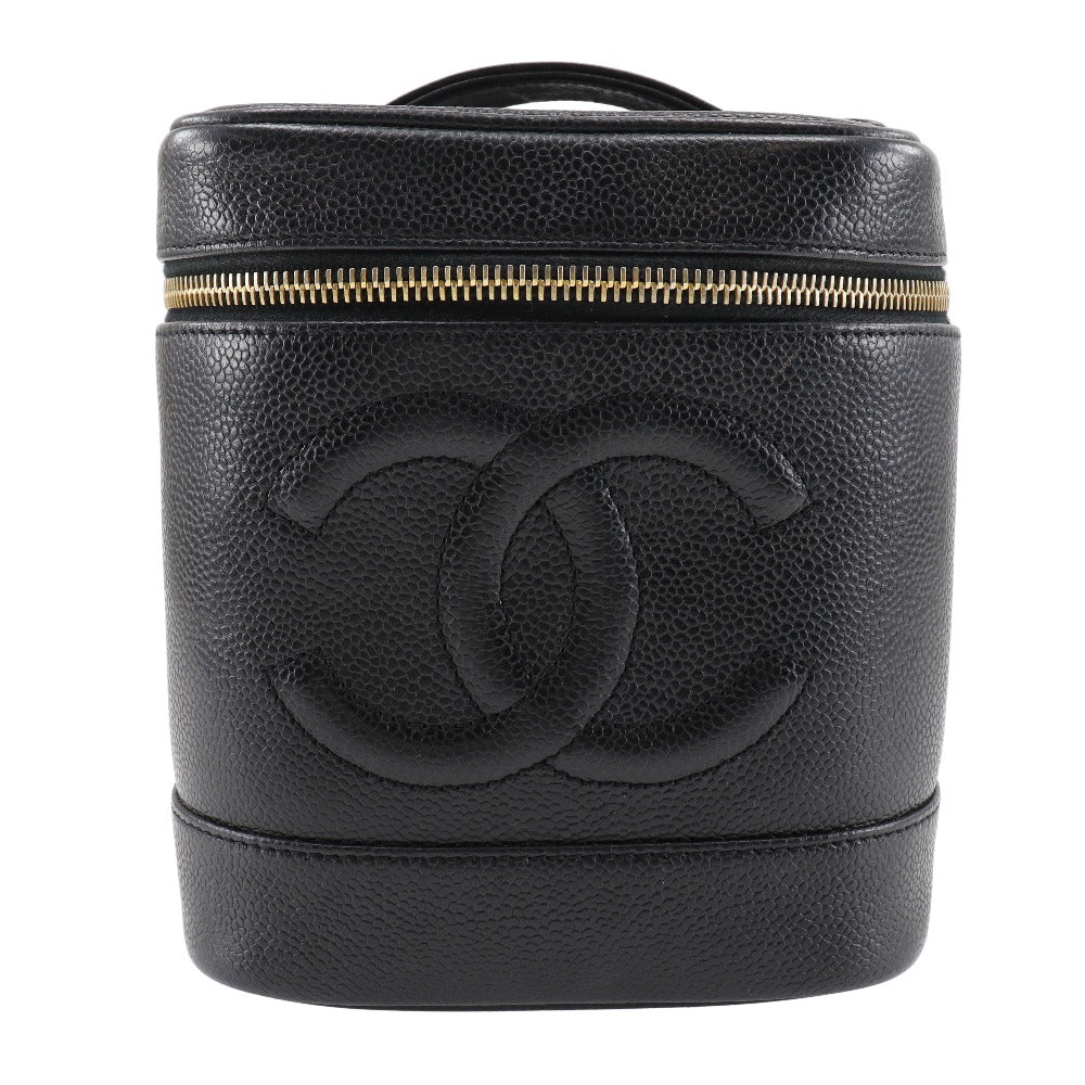 CHANEL Handbag Caviar skin black Handbag COCO Mark Vanity Women