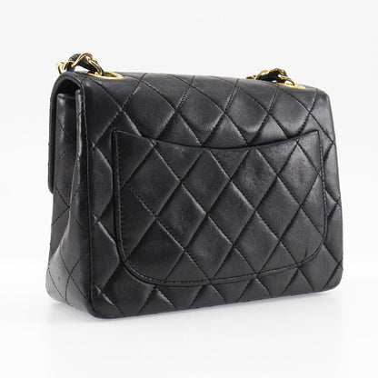 CHANEL Shoulder Bag lambskin black Matrasse Mini ChainShoulder Women