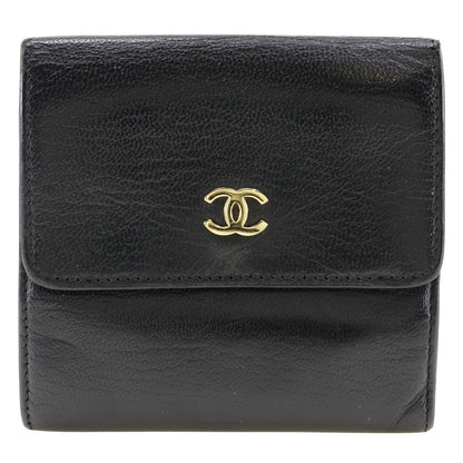 CHANEL Bifold Wallet A13456 Calfskin black W Hook Wallet  COCO Mark Women