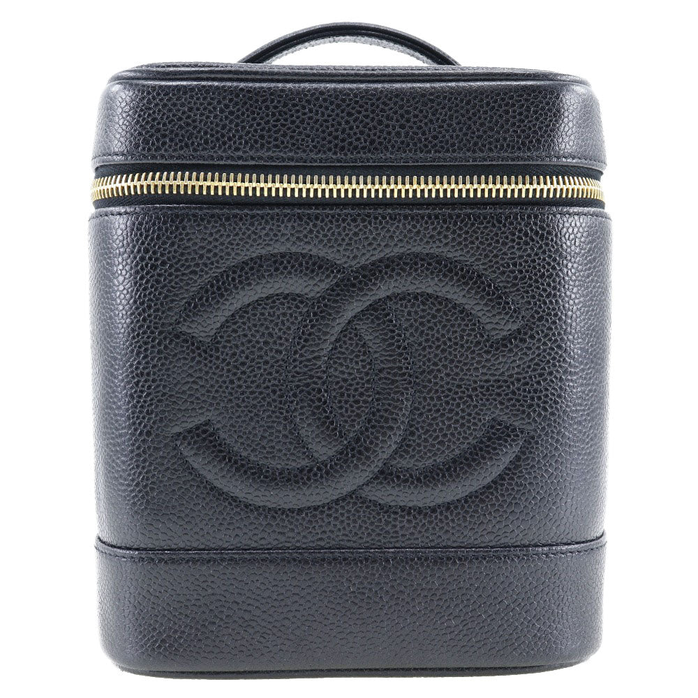 CHANEL Handbag Caviar skin black COCO Mark Vanity Women
