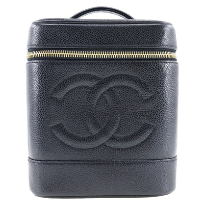CHANEL Handbag Caviar skin black COCO Mark Vanity Women