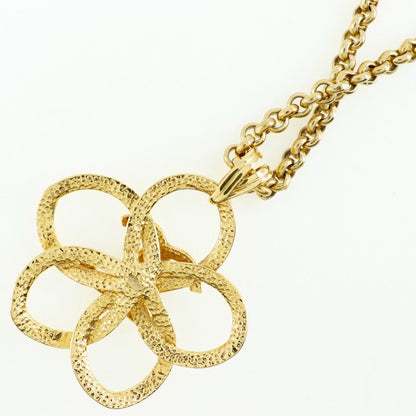 CHANEL Necklace Plated Gold gold vintage Turn lock COCO Mark Flower Women