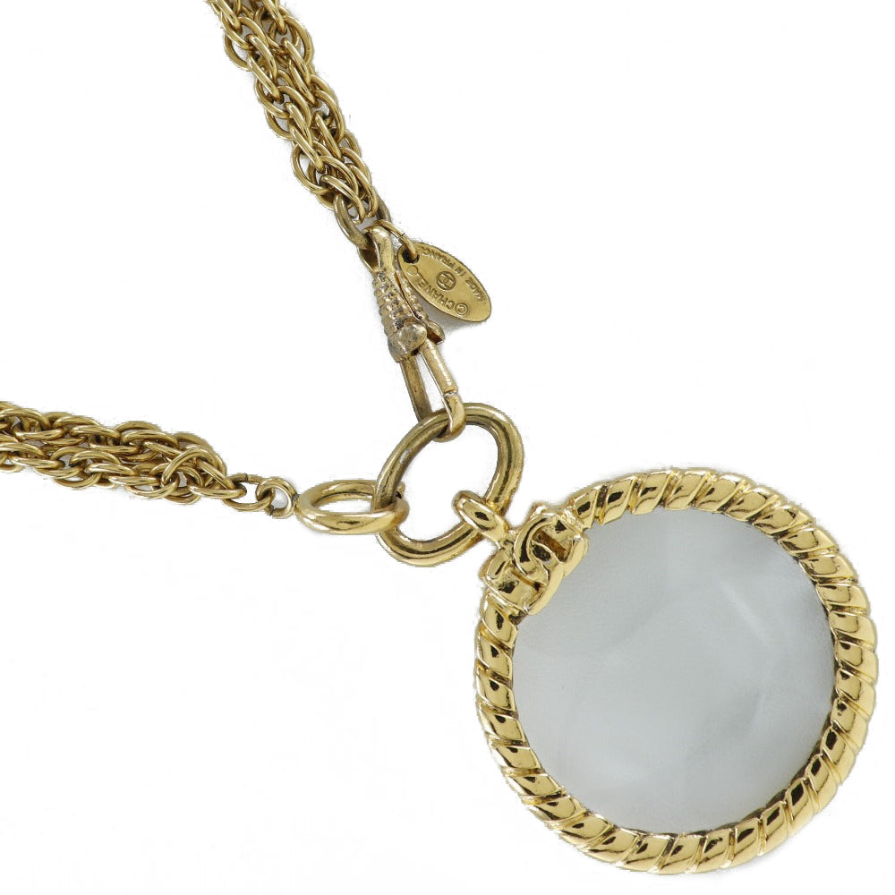 CHANEL Necklace Plated Gold gold vintage Double chain Loupe Women