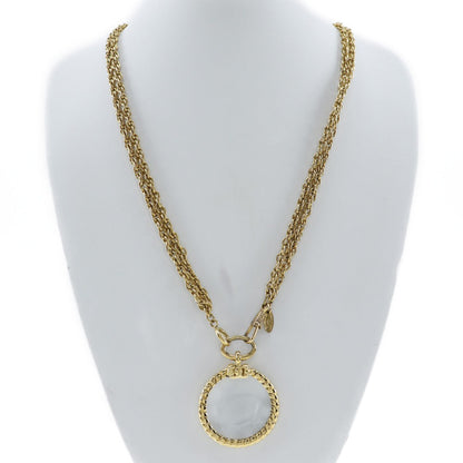 CHANEL Necklace Plated Gold gold vintage Double chain Loupe Women