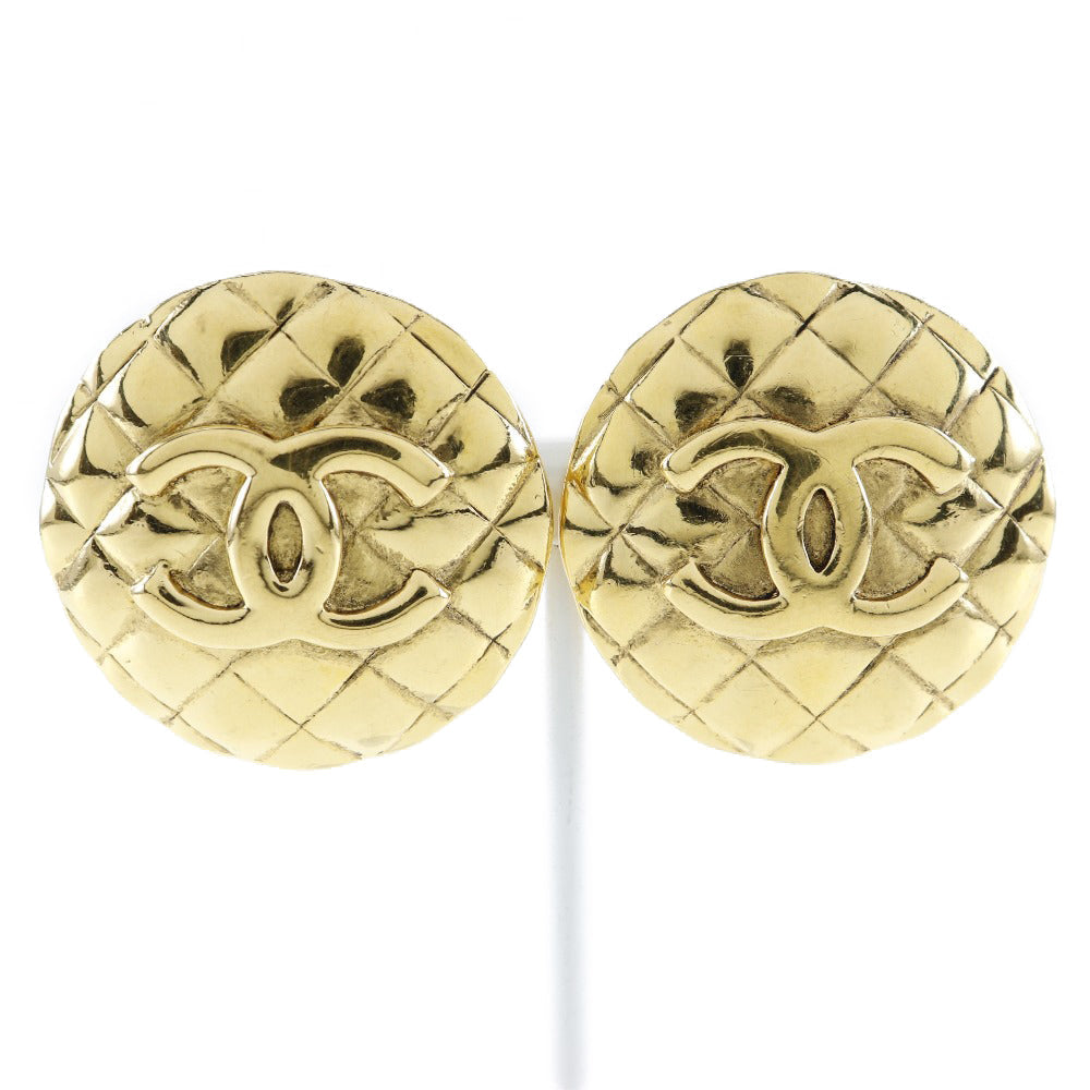 CHANEL Earring Plated Gold gold vintage Matrasse COCO Mark Women
