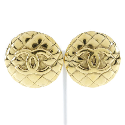CHANEL Earring Plated Gold gold vintage Matrasse COCO Mark Women