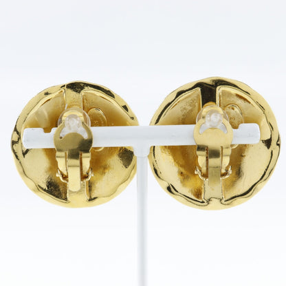 CHANEL Earring Plated Gold gold vintage Matrasse COCO Mark Women