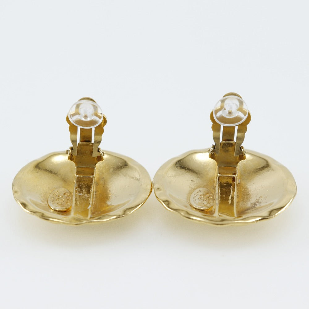 CHANEL Earring Plated Gold gold vintage Matrasse COCO Mark Women