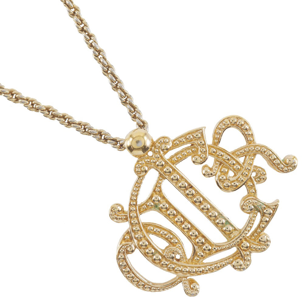 Dior Necklace Plated Gold gold vintage Emblem logo Women