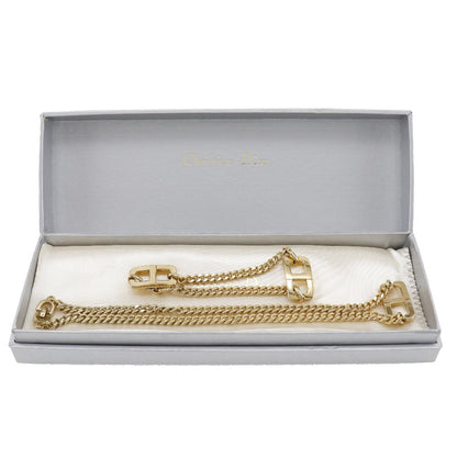Christian Dior Necklace Plated Gold gold CD logo Bure Rubbed t-set Women