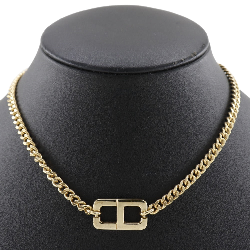 Christian Dior Necklace Plated Gold gold CD logo Bure Rubbed t-set Women