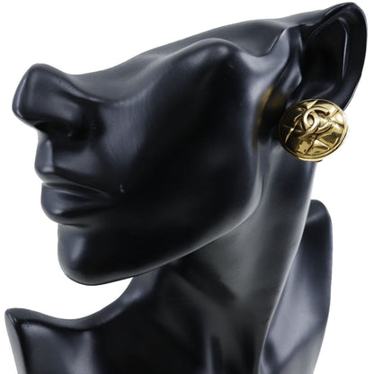 CHANEL Earring Plated Gold gold vintage Matrasse COCO Mark Women