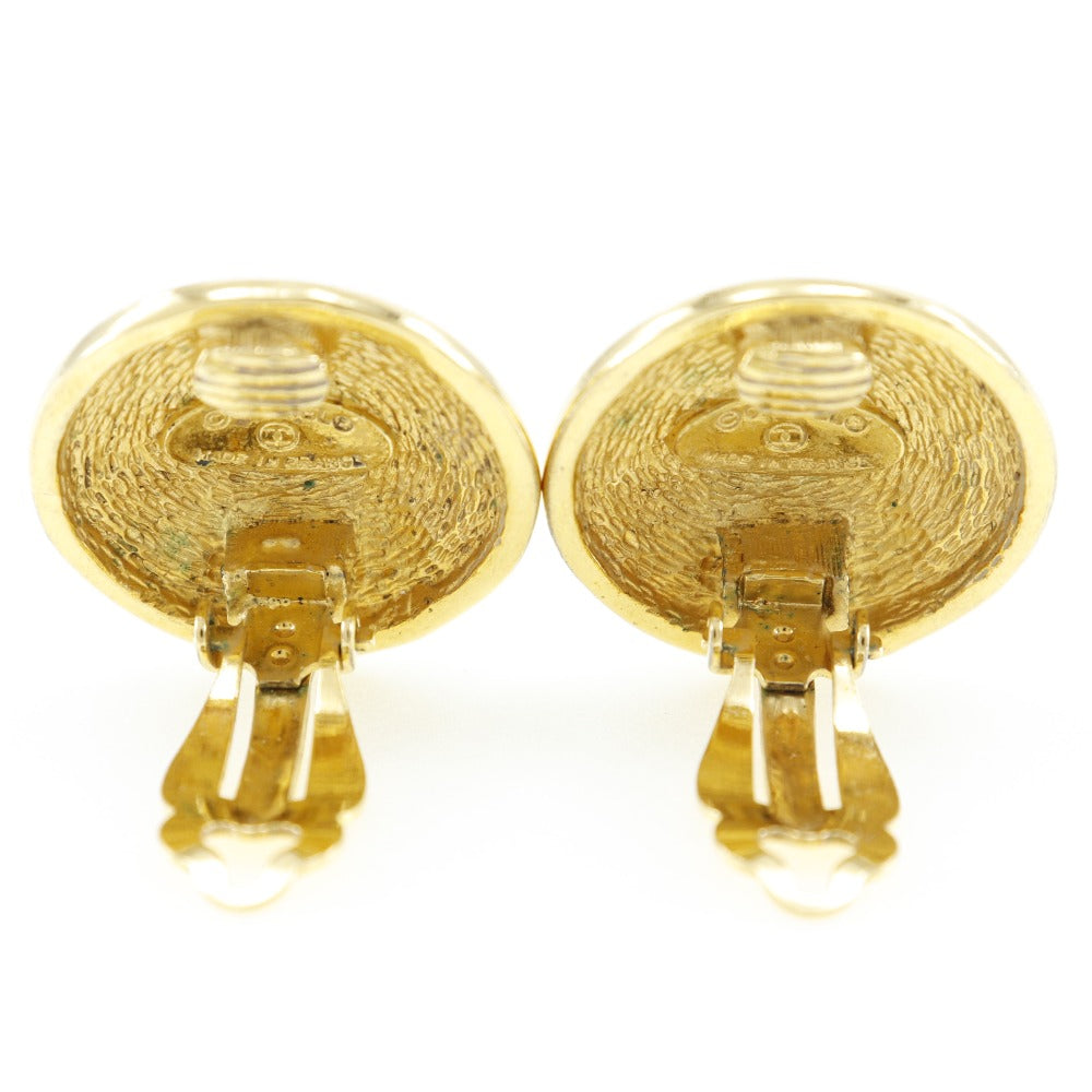 CHANEL Earring Plated Gold gold vintage Matrasse COCO Mark Women