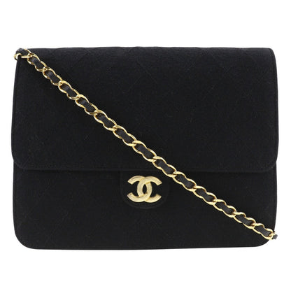 CHANEL Shoulder Bag cotton black Matrasse ChainShoulder Women