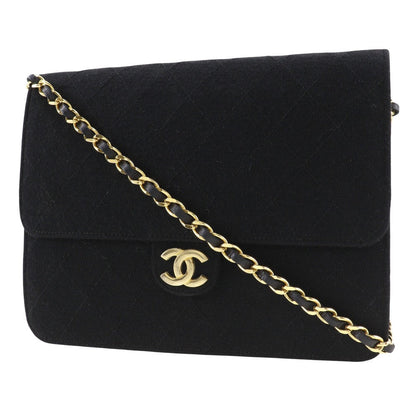 CHANEL Shoulder Bag cotton black Matrasse ChainShoulder Women