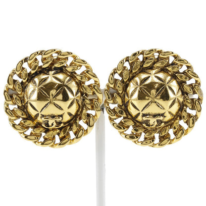 CHANEL Earring Plated Gold gold vintage Matrasse COCO Mark Women
