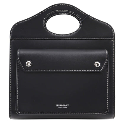 BURBERRY Handbag 8040892 leather black 2WAYShoulder Women