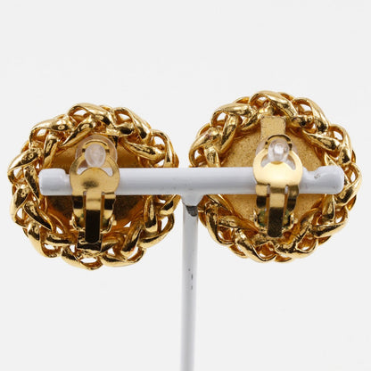 CHANEL Earring Plated Gold gold vintage logo COCO Mark Women
