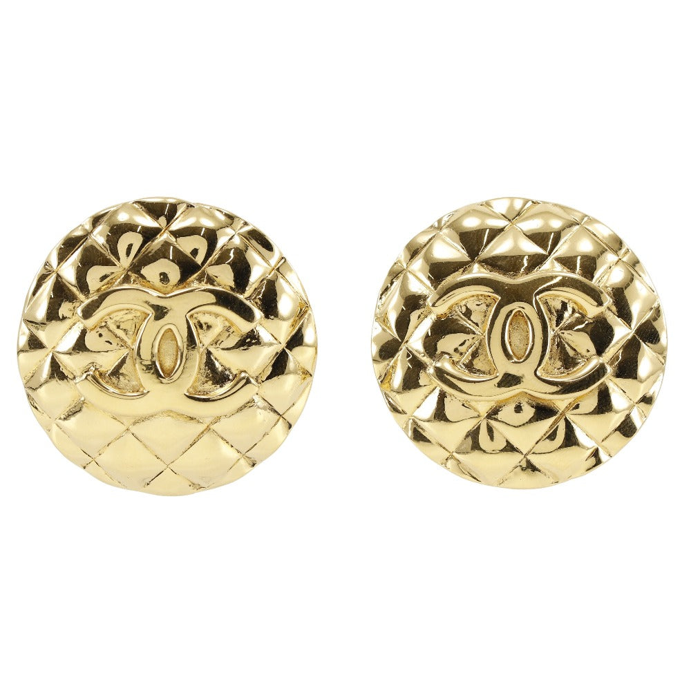 CHANEL Earring Plated Gold gold Matrasse COCO Mark Women